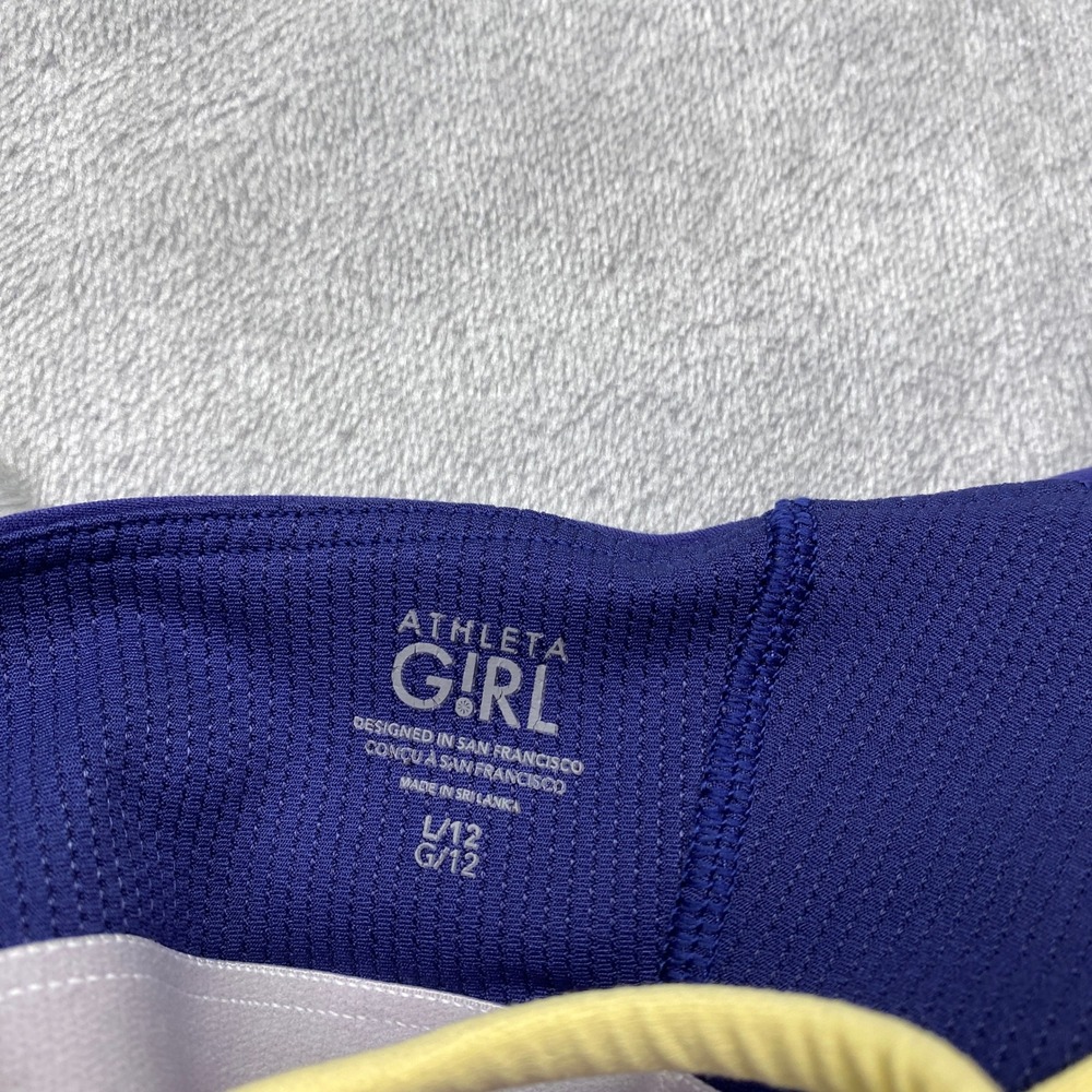 Athleta Girl Blue Crossback Tank Top Athletic Athleticwear Sz L/12 Athleisure - Picture 4 of 6